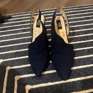 Sole Society Navy Slingback Heels